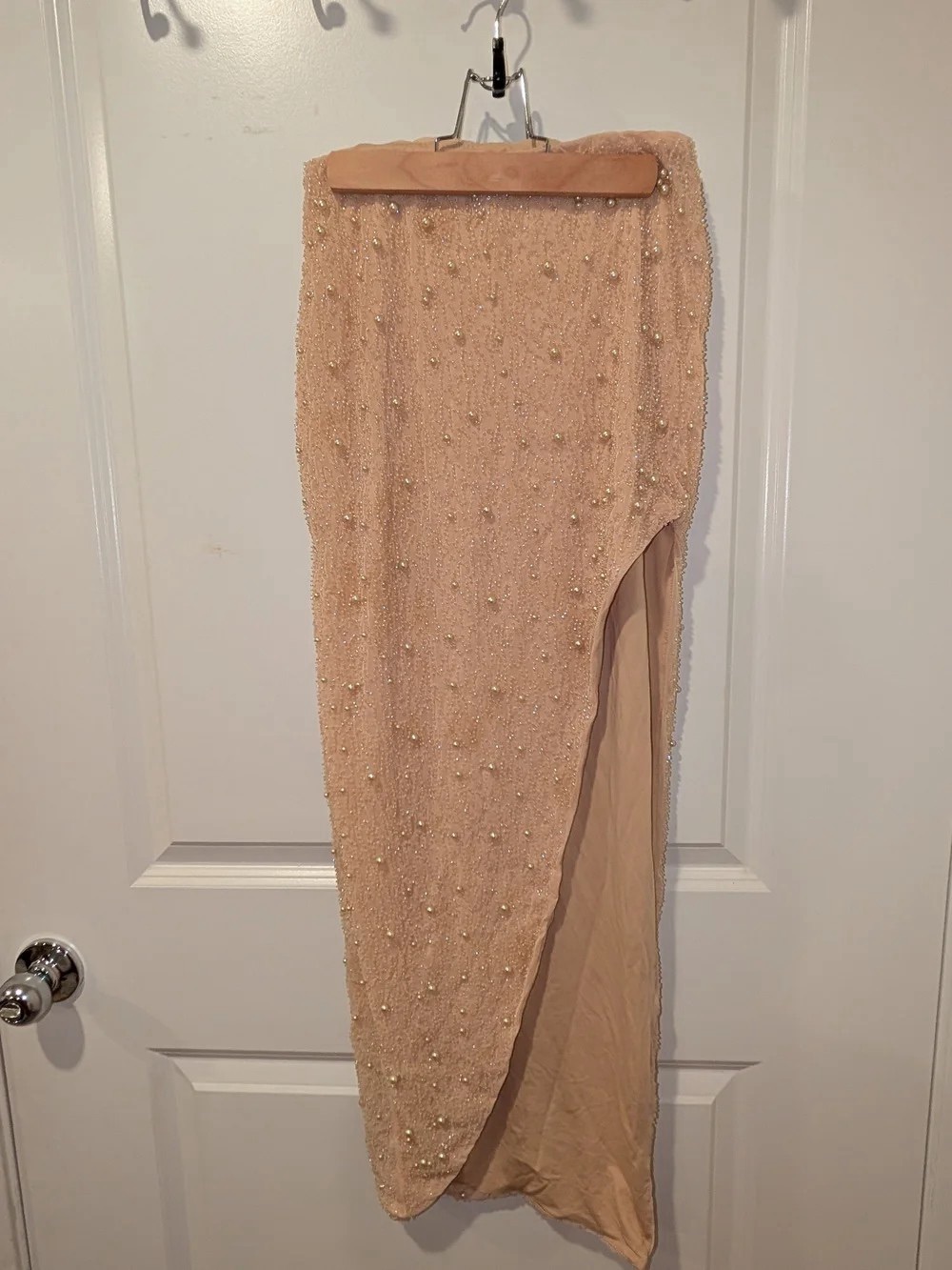 Women’s Beaded Nude Pencil Skirt